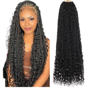 Senegalese Twist Crochet Hair with Curls
