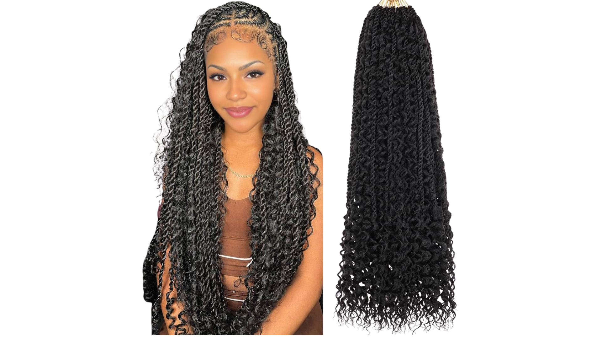 Senegalese Twist Crochet Hair with Curls